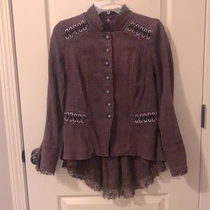 FREE PEOPLE button up military jacket